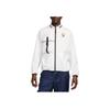 Color Block Logo Embroidery Design Comfortable Stand Collar Long Sleeve Jacket Men Jacket Mountain-White FZ8361-121
