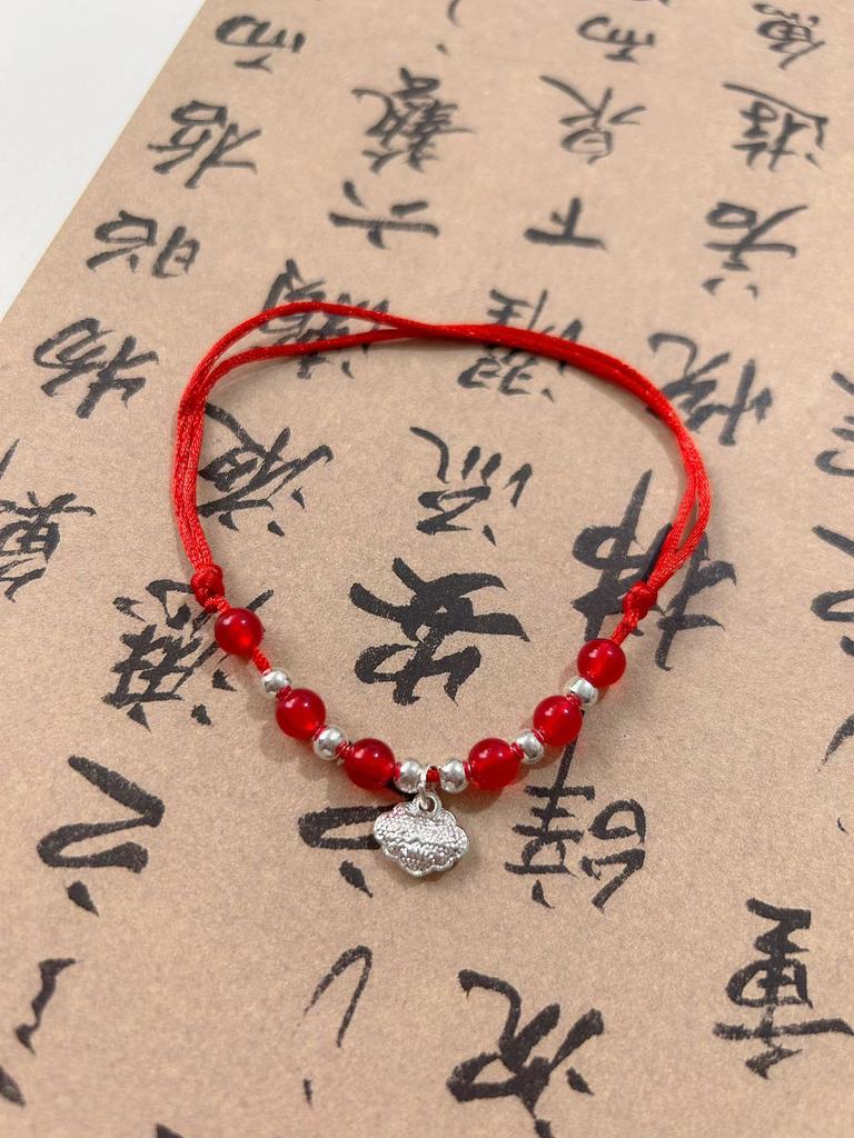 Новый китайский браслет из бусин с символом Фу, женский летний нишевый дизайн, браслет из бусин на руку