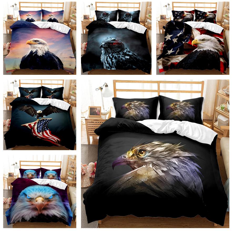 Eagle Theme Print Bedding Set Home Bedding Set Quilt Cover Pillow Cover Bed Sheet/Double King 2/3 Piece Bedroom Decoration