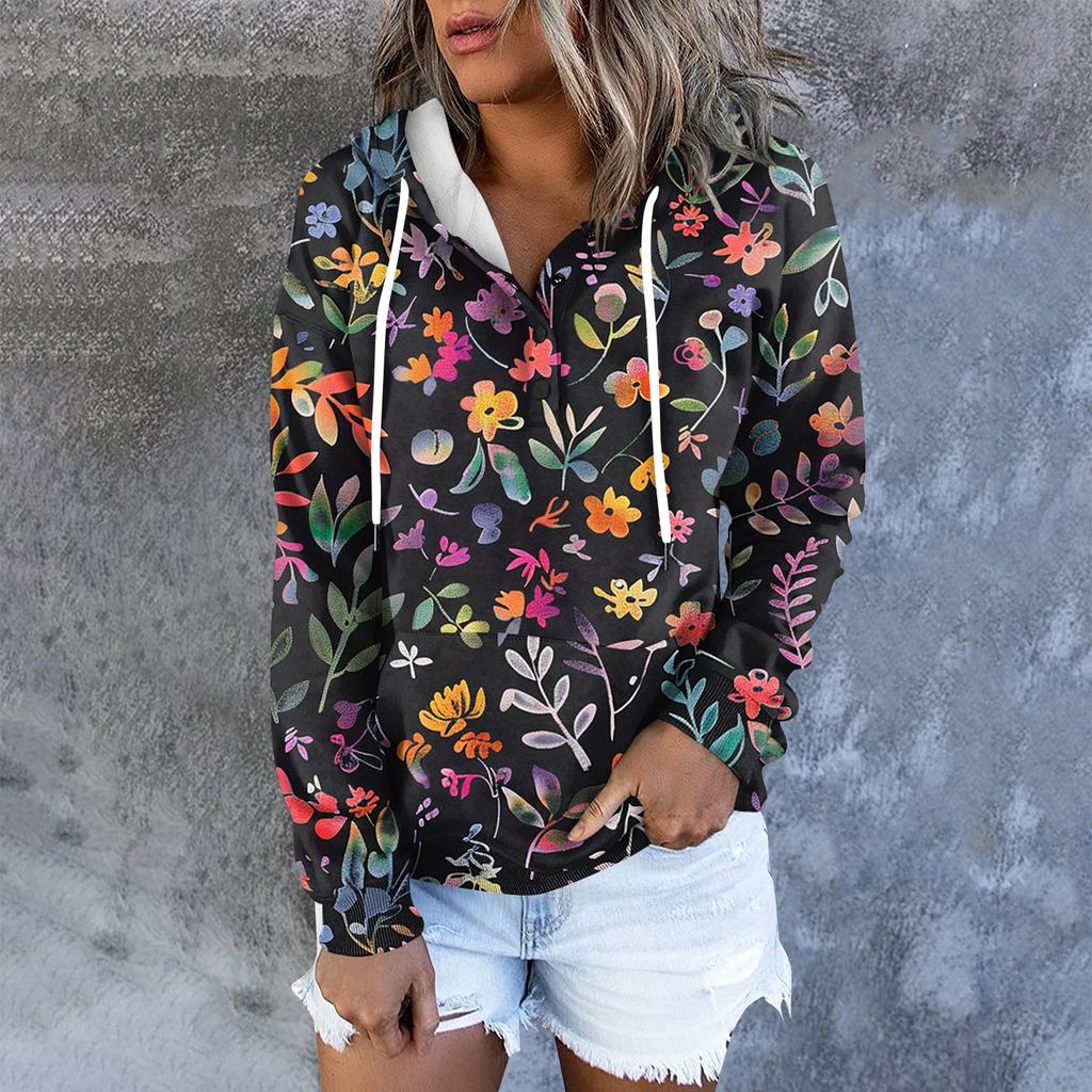 Женская повседневная модная толстовка с длинными рукавами и круглым вырезом с принтом