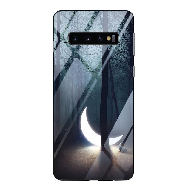 Чехол Cool Moon для Samsung Galaxy S21 S10 A51 S9 S10e S20fe Ultra A52 A52s 5g A32 A71 A12 Note 20 10 9 Plus, чехол из закаленного стекла