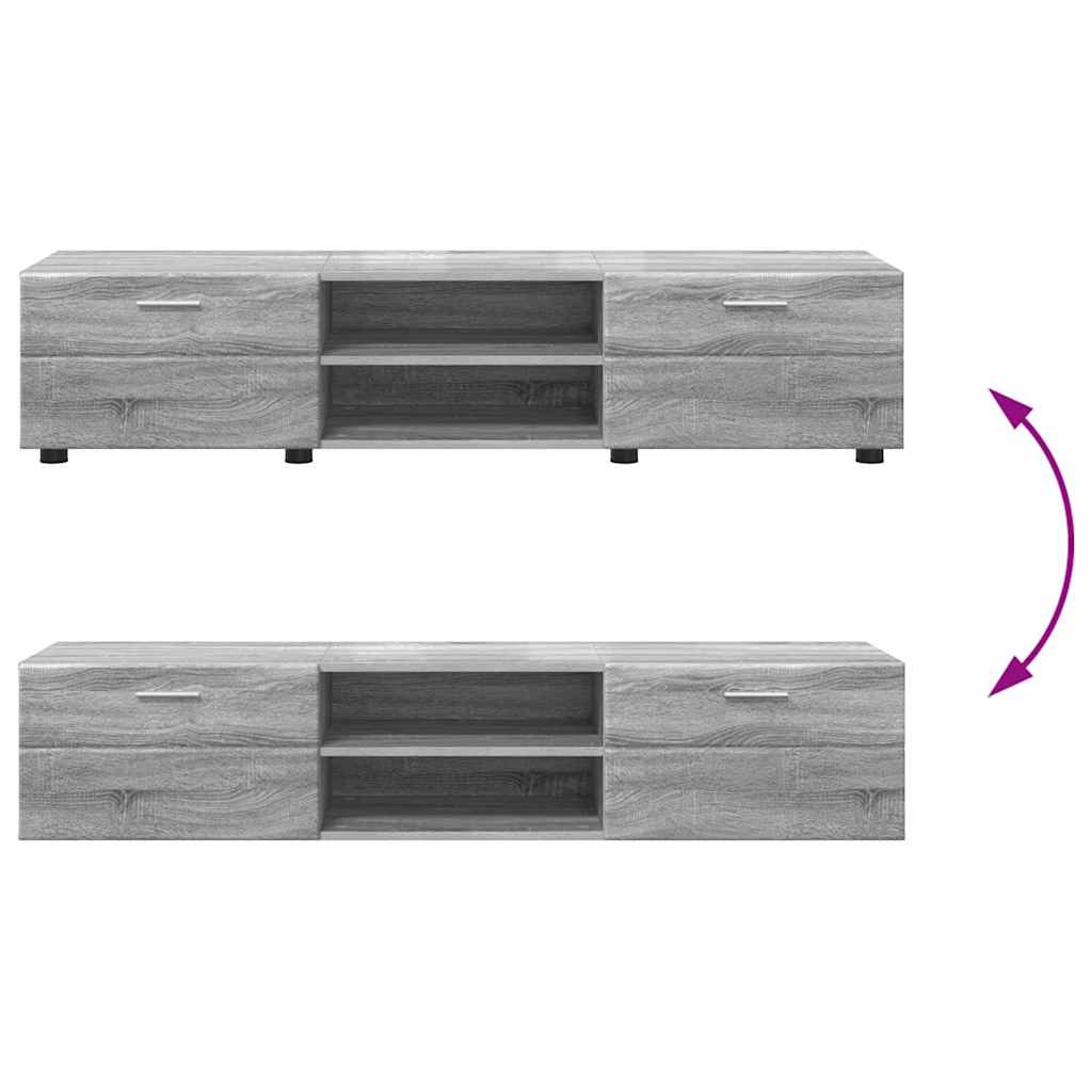 FLORIN 3 Piece TV Cabinet Set with Doors Grey Sonoma Wood Based Material