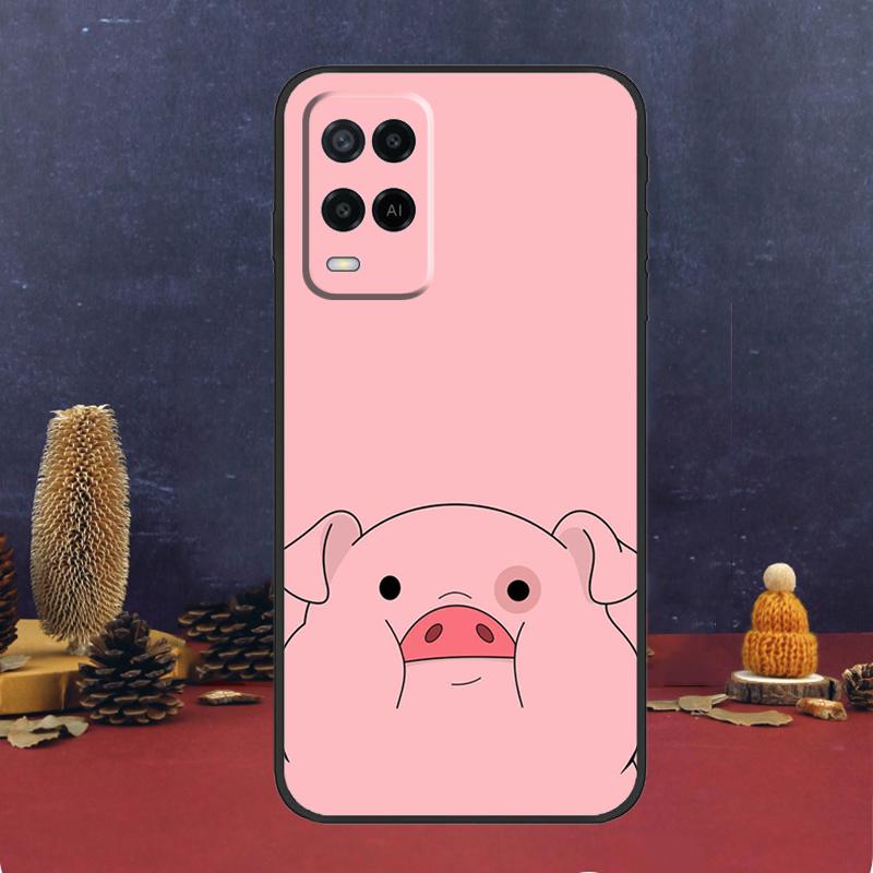 Мультяшный чехол-поросенок для Oppo A60 A80 A40 A6 A5 Pro A15 A16 A17 A57 A94 A74 A54 A76 A96 A18 A38 A58 A78 A98