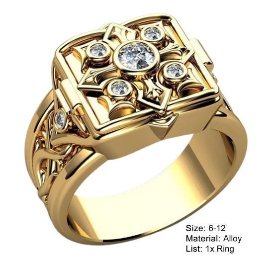 Мужское кольцо в форме коробки с крышкой, ювелирные изделия, геометрические шлепанцы, кольцо на палец, подарки на день рождения