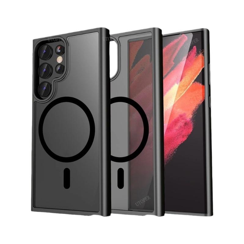 Подходит для Samsung S25Edge Магнитный чехол для телефона S24ultra Магнитная кожа Абсорбирующий чехол для мобильного телефона S23Plus Высокий класс