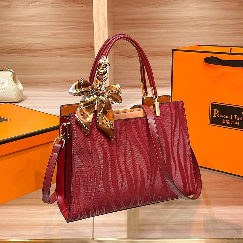 W. D. Свадебная сумка POLO с красной рябью, сумка для невесты, сумка для матери, новинка 2023 года, сумка большой вместимости с тиснением