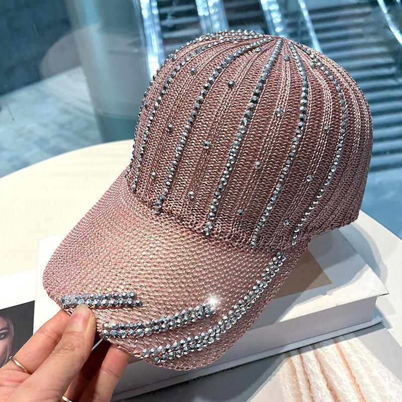 Гламурная бейсболка со стразами — роскошное мерцание для стиля и защиты от солнца, дышащая, трикотажная мягкость — универсальная повседневная одежда