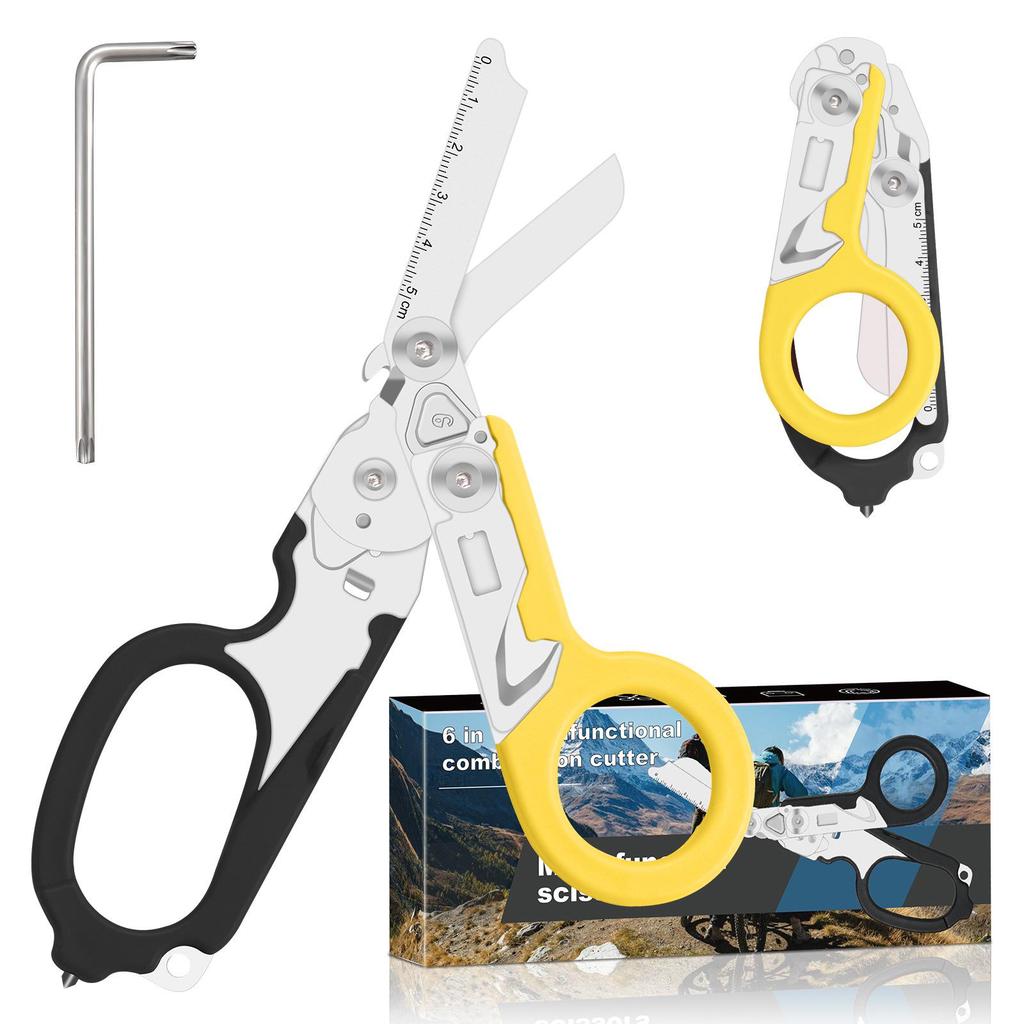 Тактические ножницы-кусачки Leatherman Raptor с ножнами K, Черный/Желтый.