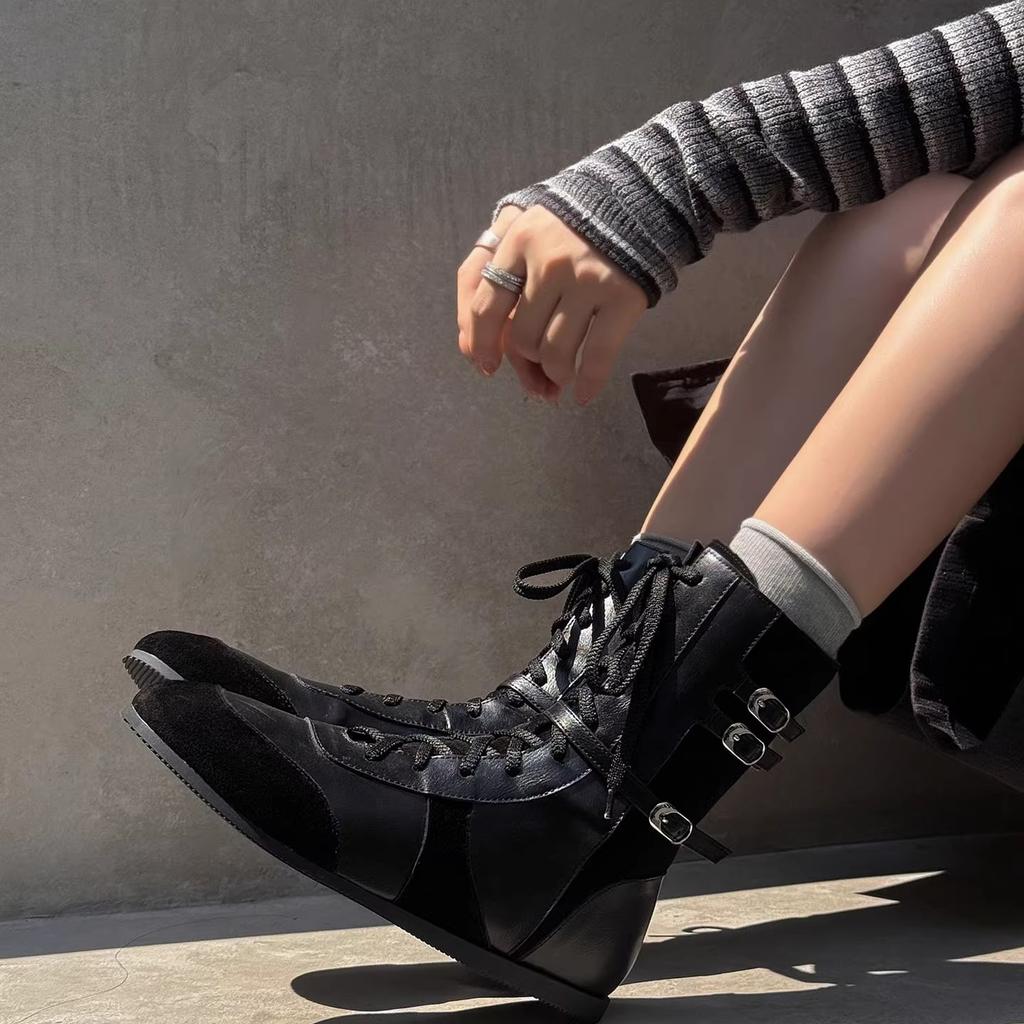 2025 новые ботинки для путешествий по пастбищам Синьцзяна, европейские и американские ремешки, ботинки Мартина, женские ботинки на плоской подошве, немецкие тренировочные ботинки, боксерские ботинки, короткие ботинки