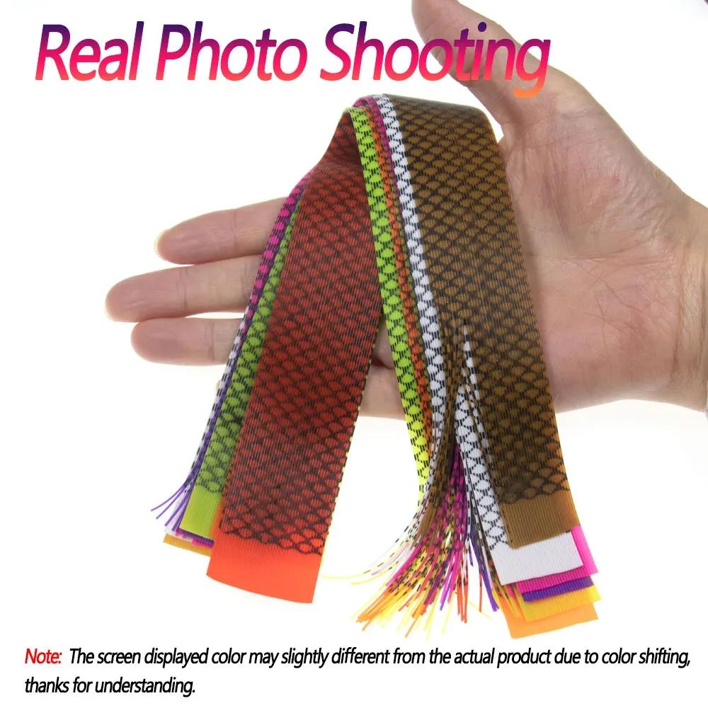 Bimoo 2PCS Silicone Round Grizzly Barred Rubber Legs Fishing Bait Streamer Fly Tying Material Jig Lure Skirt