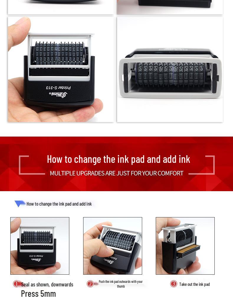 Компактный цифровой штамп-печать S313 с автоматической подачей чернил