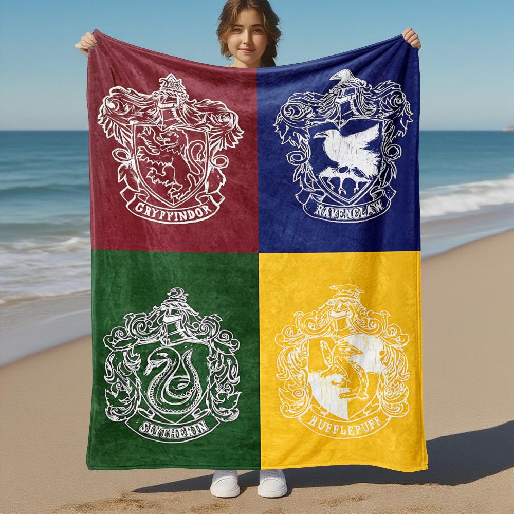 1 шт. Гриффиндор Когтевран Слизерин Пуффендуй Наружная фланелевая плед-одеяло Всесезонное Мягкое тепло, Декор для дома 1031226