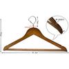 Solar Fish Hanger, Wooden Suit Hanger with 360-Degree Rotating Hooks, Anti-Slip, Solid Wood Clothes Hanger (Reddish Brown, 30)