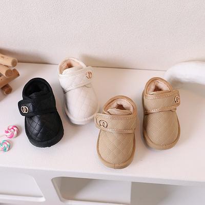 Детские зимние ботинки Xiaoxiangfeng, зимние толстые бархатные мужские и женские детские туфли для малышей, детская корейская версия молочного чая