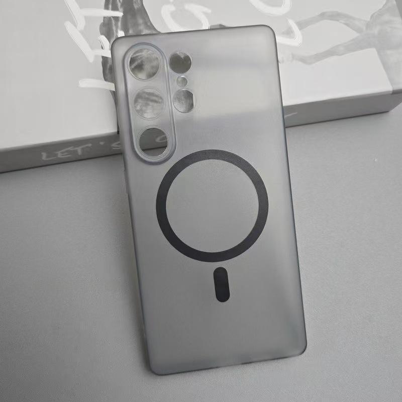 Для Magsafe Матовое Мягкое ТПУ Чехол для Samsung Galaxy S24 S25 S26 Ultra S23 Plus Магнитная Беспроводная Зарядка Тонкий Тонкий Чехол