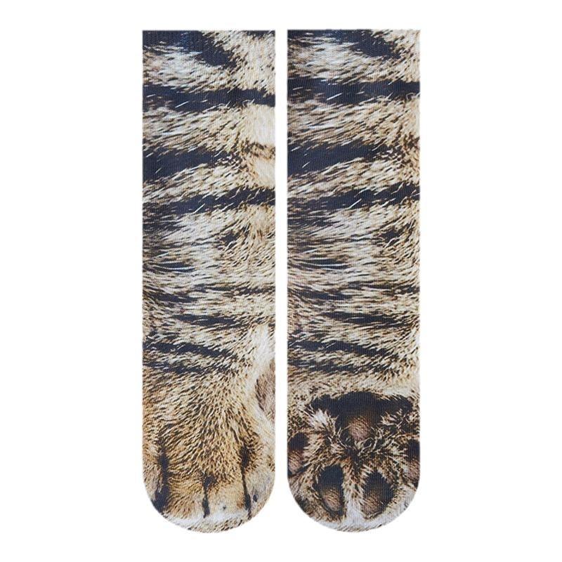 3D Animal Paw Socks Novelty Cute Leg Feet Sock Knee-High Funny Pattern Unisex Adult Women Men Girls Teen Kids Adult Couple Xmas Gifts Dress Crew Socks