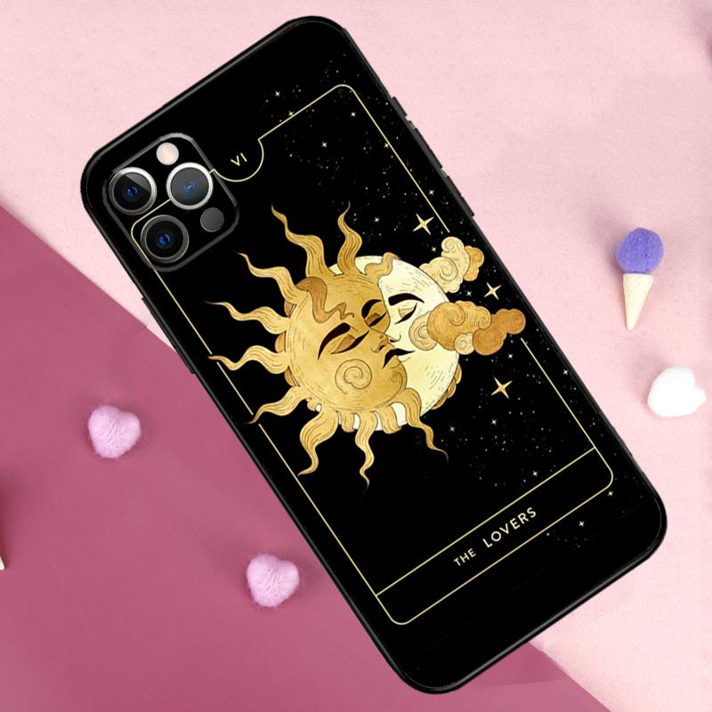Чехол для телефона «Полумесяц и Солнце» для iPhone 17 Pro Max 11 14 15 16 Pro Max Plus 12 13 Mini 16e 17 Air Задняя крышка