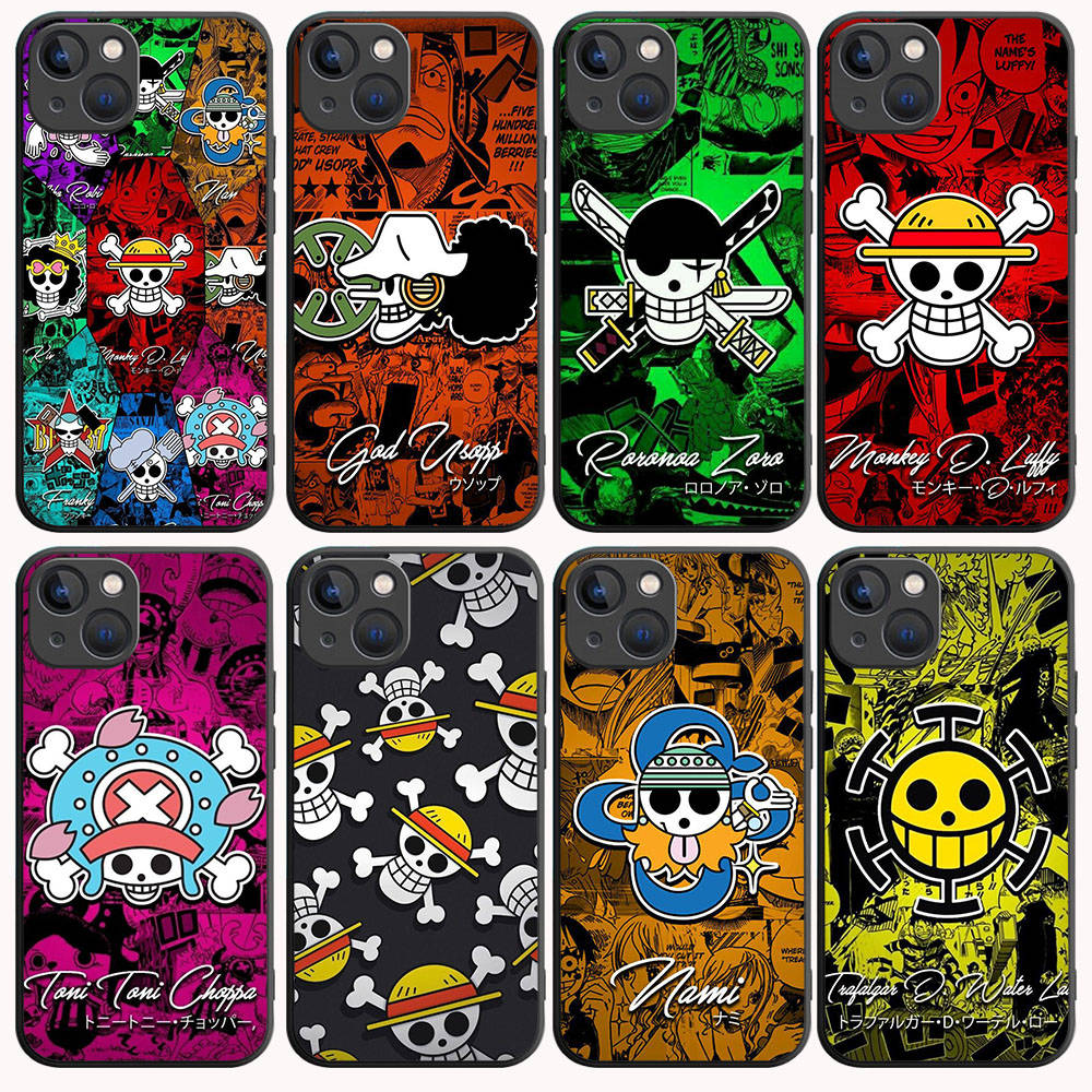 B-38 One Piece флаг черный чехол для Redmi 10A 10C 12C 13C 9A 9C 9T A3X Note 10 9 9S 10S iPhone 11 12 13 14 15 16 X XS Pro Max Mini 7 8 Plus XR