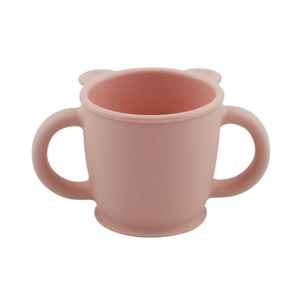 Органический заводской силиконовый мишка на обе руки, розовый, 1 шт.