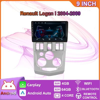 Для Renault Logan I 2004-2009 GPS-навигация Android Автомобильное радио Видео Стерео Палиер RDS с Carplay 4 + 64 ГБ