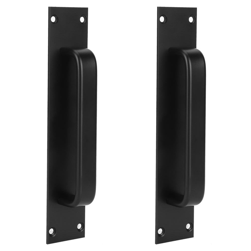 2 Pack Aluminum Alloy Door Pull Handle Black Barn Door Handles Sliding Door Handle Kitchen Cabinet