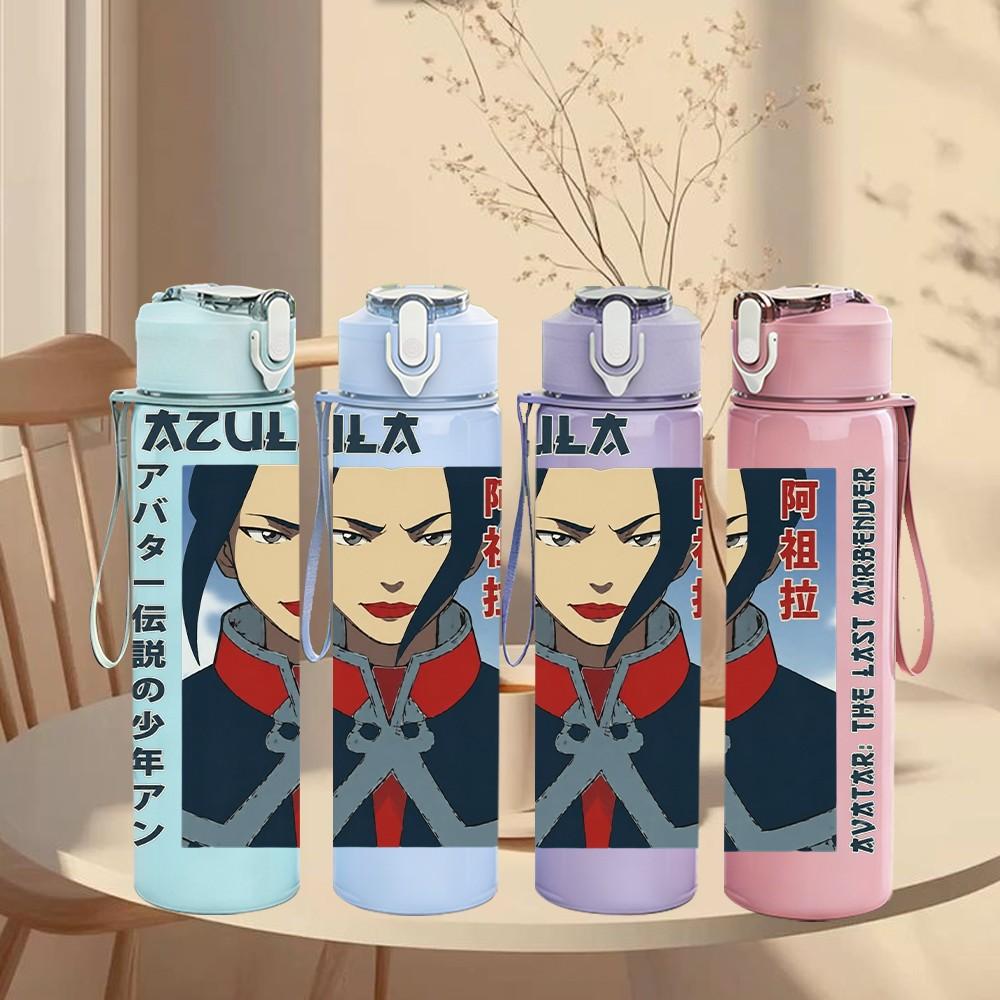 1PC Rezua Female Portrait 750ml sports water bottle leakproof straw lid outdoor office home
