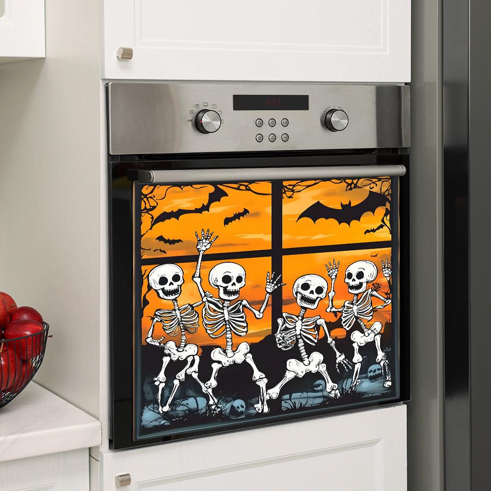 Закат Хэллоуин Череп Летучая мышь Праздники Стеклянные шкафы Наклейки для домашнего декора