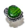 Подарочное кольцо из стерлингового серебра 925 пробы с натуральным зеленым лабрадоритом, размер 8 W2J32