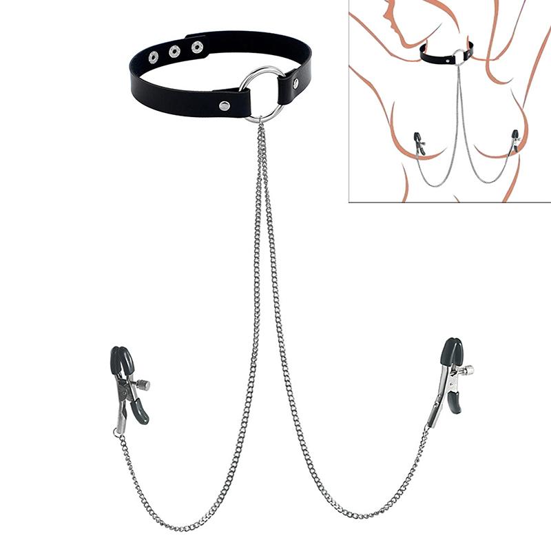 1 шт. Кольцо для соска с колье-чокером в стиле панк, длинная цепочка, штанга для пирсинга сосков, ювелирные изделия