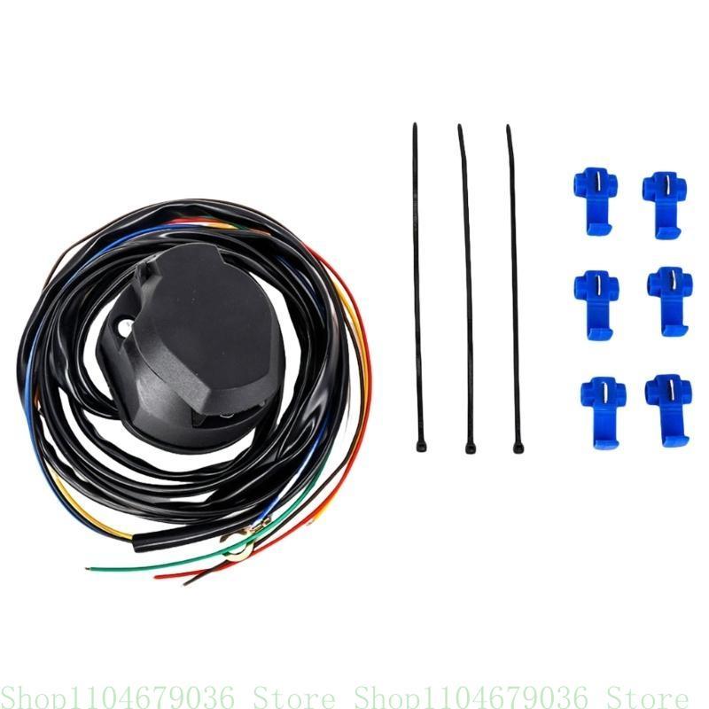 High Compatibility 7 Pin Trailer Socket Cable Flexible Spring Design for Smooth Connection in Various Weather Conditions