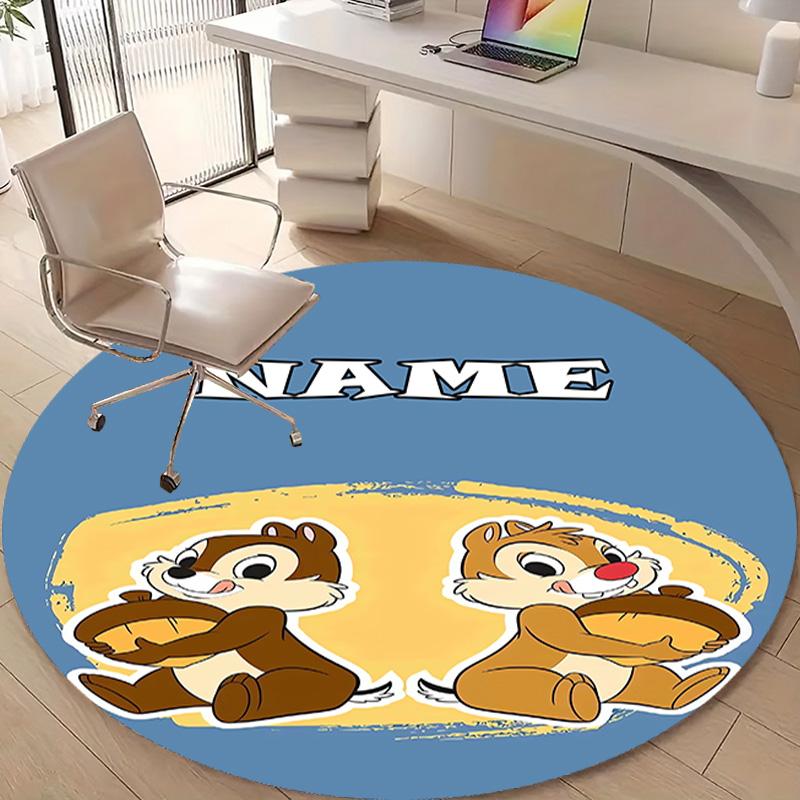 Personalized C-Chip 'n' Dale Round Chair Office Rug - Perfect for Mat, Office Chair & More - Ideal Gift for Birthdays and Holidays