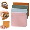 Snap Closure Organizer Pouch Faux Leather Portable Cosmetic Storage Bag Self-Closing Pouch