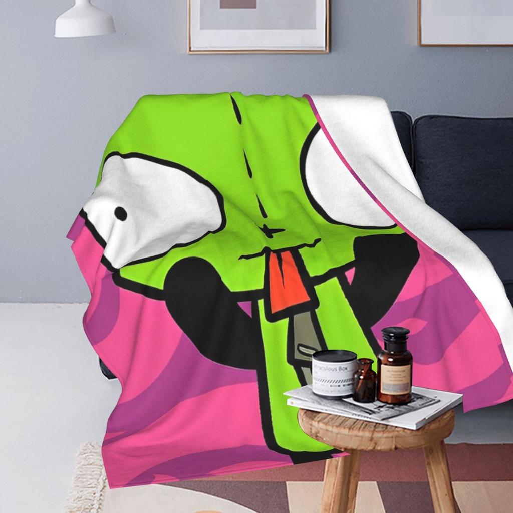 Invader Zim Gir Blanket Velvet Textile Decor Multifunction Super Warm Throw Blankets for Bed Couch Bedding Throws