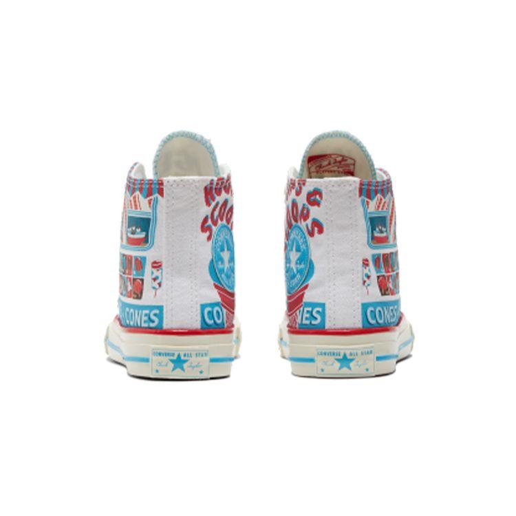 Converse Chuck Taylor All Star 1970-е Удобные Универсальные С принтом мороженого Высокие Детские парусиновые кеды Детские кроссовки Белые Синие Красные A00395C