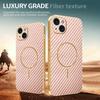For iPhone 15 Plus Phone Case Carbon Fiber Textured Electroplated TPU Back Cover