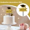 Топперы для капкейков на выпускной 2025 Черно-золотые шпажки для капкейков на выпускной Шпажки для закусок Декоративные реквизиты для фотобудки Стол