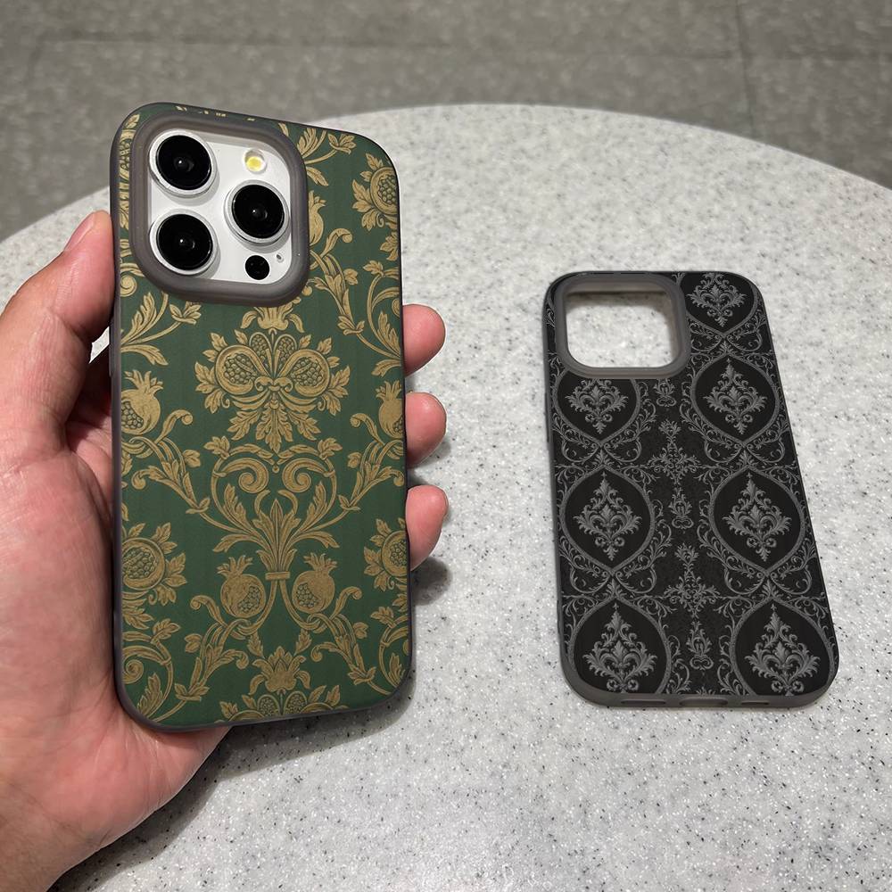 American Luxurious Vintage Patterns Soft Corrugated Transparent Phone Case For IPhone 17 15 16 11 12 13 14 Pro Max Plus Pro