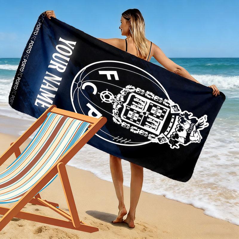 Custom Fc Porto Print Beach Towel, Large Soft Quick Dry Towel for Beach Camping Swimming