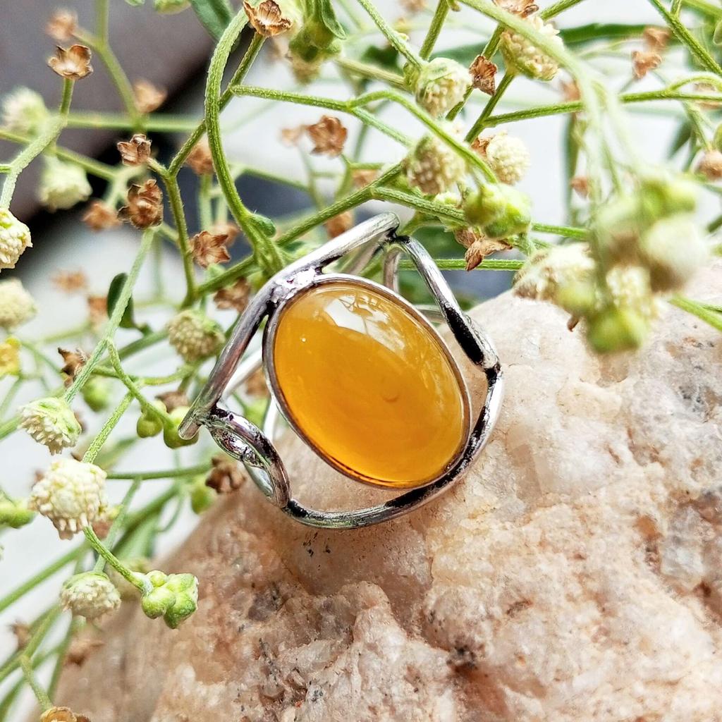Yellow Onyx Gemstone 925 Sterling Silver Plated Adjustable Ring Jewelry NST-J2H13815