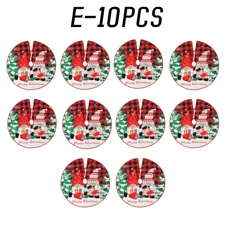 90CM Round Christmas Tree Skirt Elk Snowman Mat Christmas Decoration Parlor Carpet Home Decorations Christmas Tree Foot