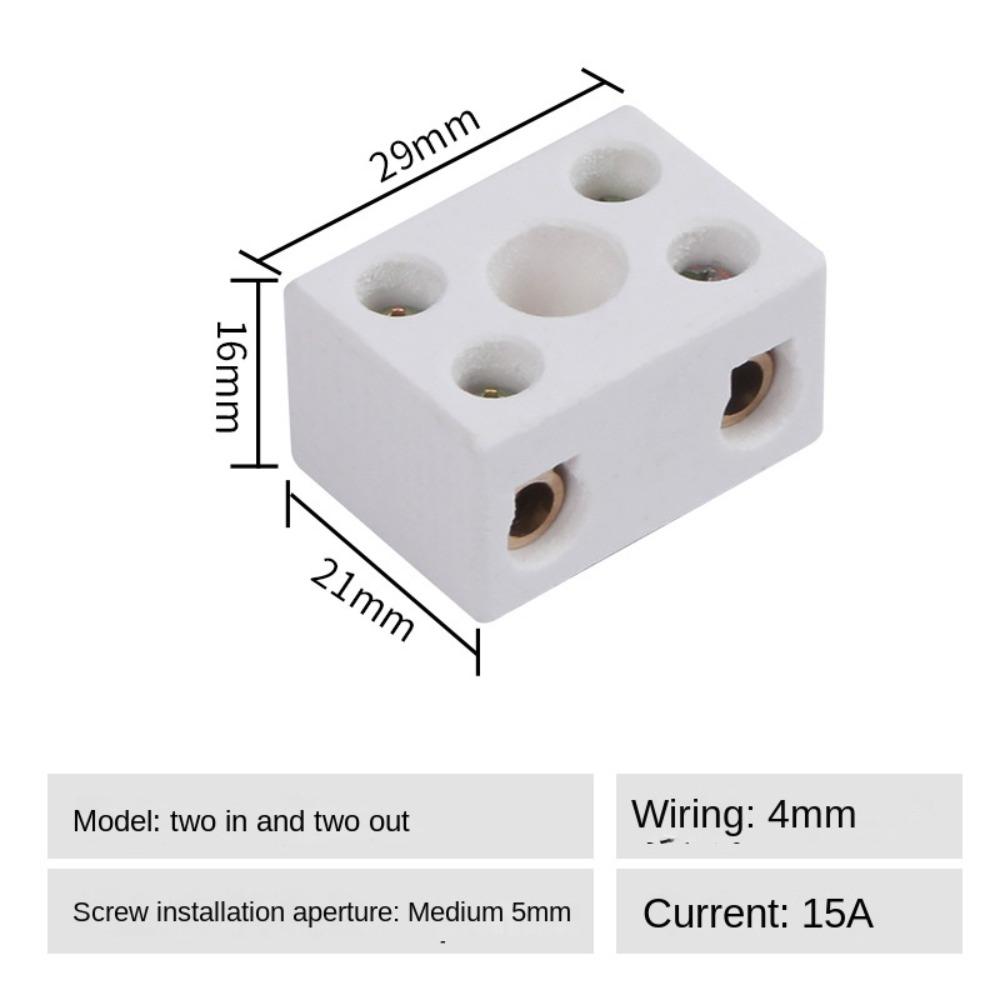 High-temperature Resistant Screw Wire Connector Terminals 1 In 1 Out Ceramic Terminal Post