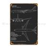 Boeing 787 Dreamliner Jet Metal Sign Funny Wall Cave Decoration Printed Living Room Tin Sign Poster