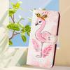Flamingo Luxury Painted Leather Case Wallet PU Leather Book Style Cover for Samsung Galaxy S21 S22 S23 S24,Note10 Note20,A13 A15 A16 A06 A54...