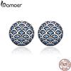 BAMOER Genuine 100% 925 Sterling Silver Legend Of The Sea Clear CZ Small Stud Earrings