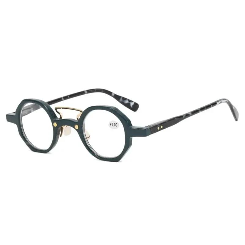 Fashionable And Trendy Small Round Frame Presbyopia Glasses With High-Definition Transparent Lenses And High-Quality Spring Legs