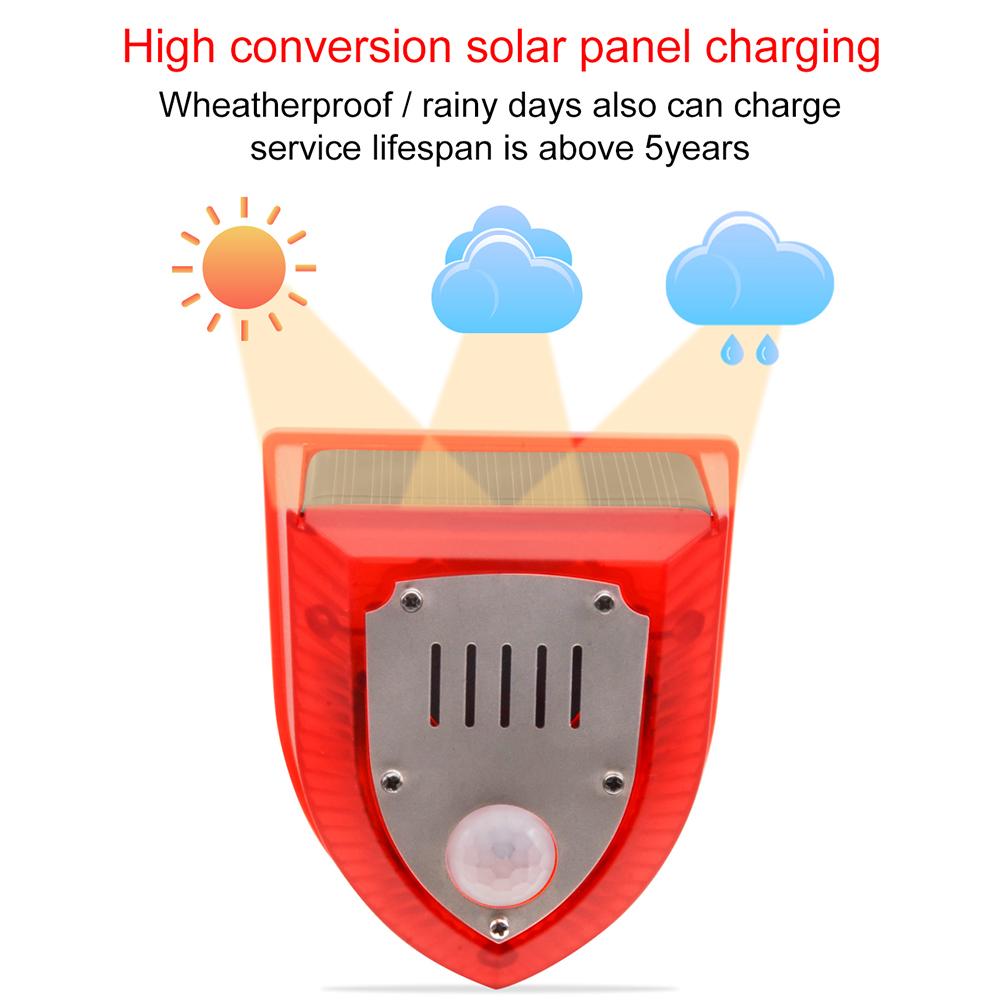Солнечная стробоскопическая лампа с PIR-датчиком движения, сигнализация с таймером индукции человеческого тела, инфракрасная сигнальная лампа