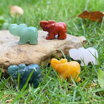 Мини-слон из натурального хрустального агата для детского научного образования