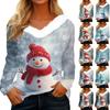 Long Sleeve Shirts For Women Cute Tops Christmas Prints Tees Blouses Casual Plus Size Basic Tops Pullover