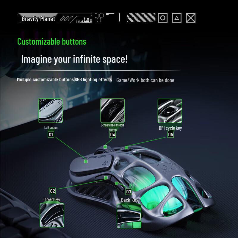 Игровая мышь GravaStar M1 Pro с тремя режимами и RGB-подсветкой