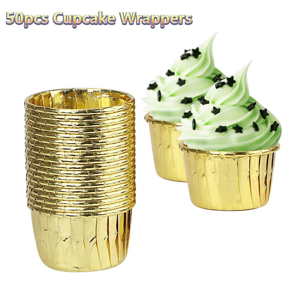 Gold Silver Coated Cake Liner Cake Paper Cups Crimping Muffin Cases Baking Mold Cupcake Wrappers